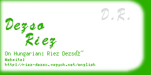 dezso riez business card